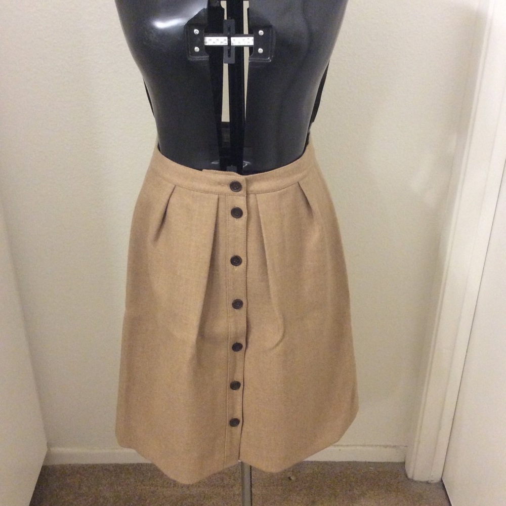 J. Crew Button Up Camel Skirt